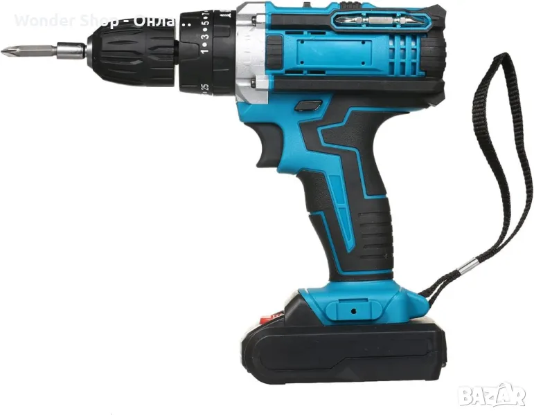  Машина за пробиване и завинтване в куфар – Комплект с 23 части и 2 батерии! , снимка 1