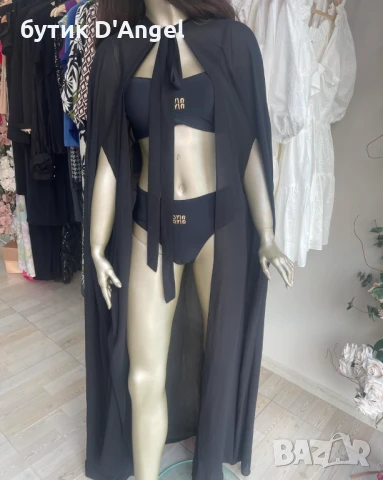 Наметало от тюл в черен цвят, снимка 3 - Бански костюми - 50633430