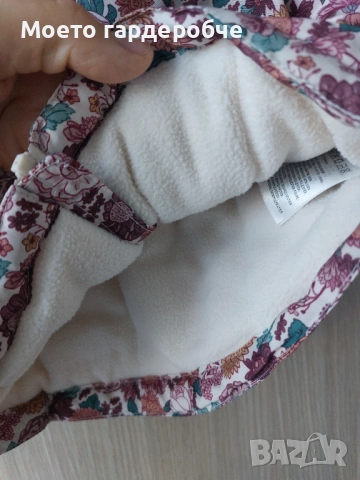 Бебешко зимно преходно яке с качулка на H&M Размер 74 (4-6 месеца), снимка 2 - Детски якета и елеци - 53709144