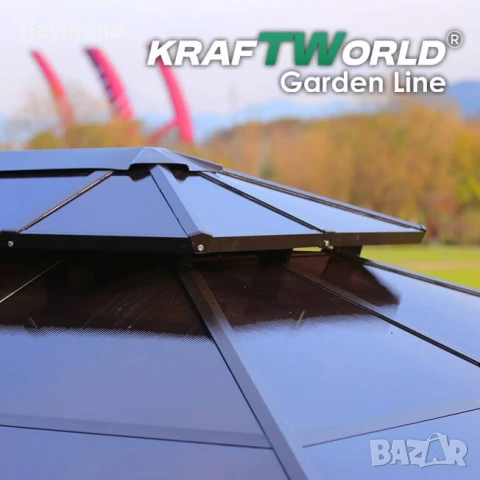 Луксозна Шатра KraftWorld Tenerife – 3×4 м с Твърд Покрив,Мрежа и Завеси, снимка 8 - Градински мебели, декорация  - 51206293