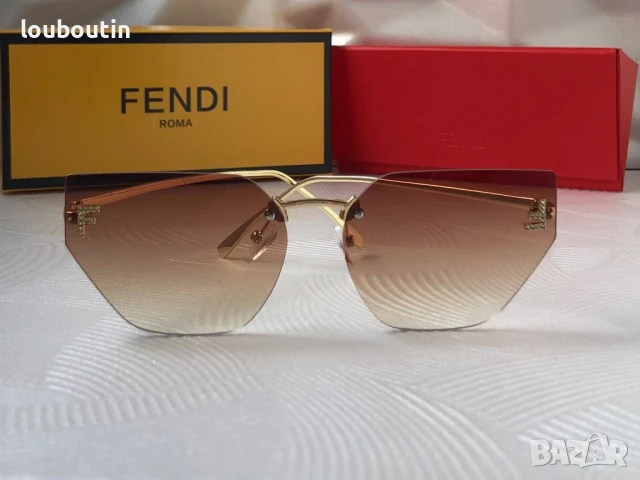 Fendi Дамски слънчеви очила осмоъгълни котка черни кафяви сини, снимка 9 - Слънчеви и диоптрични очила - 50741777