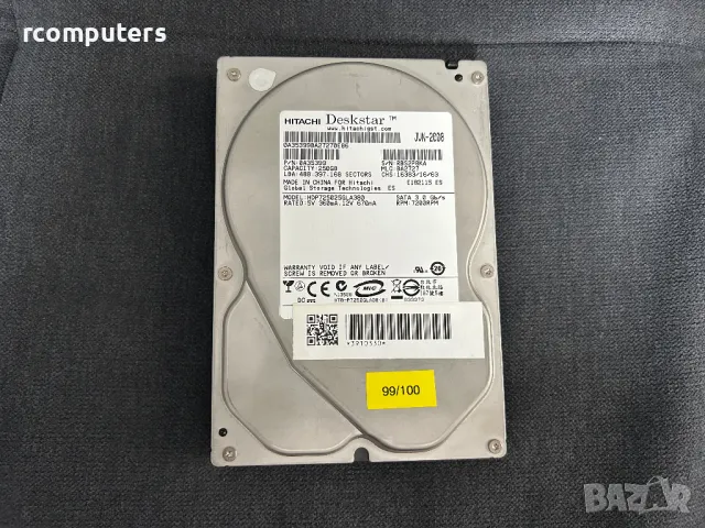 Хард диск Hitachi 250GB SATA за компютър, снимка 1 - Твърди дискове - 49596615