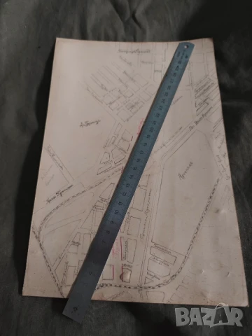 Карта ,план чертеж, график за почистване бул. Витоша/Витошка София 1940, снимка 3 - Други ценни предмети - 51130052