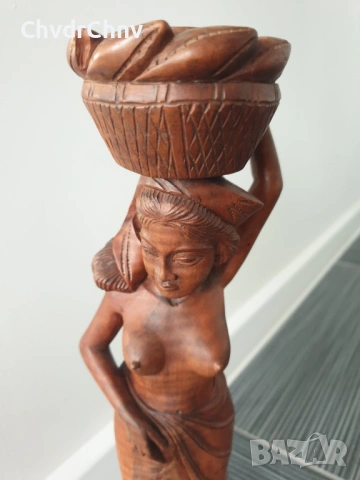 40см ръчна дърворезба статуетка/еротика/азиатска дървена скулптура/фигура на полугола жена, снимка 7 - Статуетки - 54091520