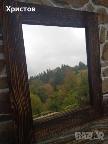 Дървено огледало масив 