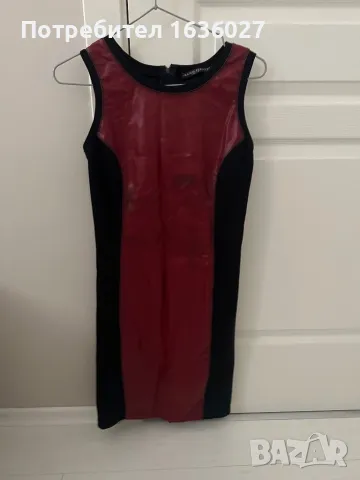 Рокля с кожена част, снимка 1