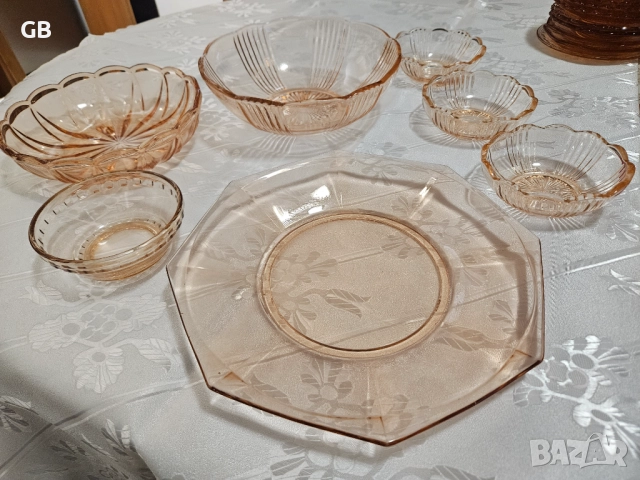 Ретро съдове от цветно стъкло за допълване на сервизи, снимка 4 - Сервизи - 52894662