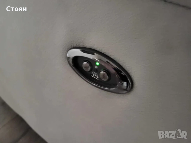 Светло сив фотьойл от плат с електрически релаксиращ механизъм, снимка 11 - Дивани и мека мебел - 52010973