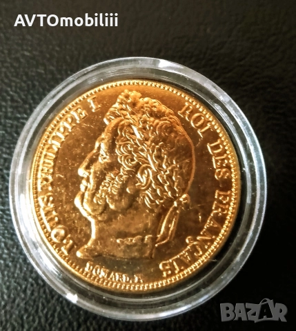 Позлатена монета 20 франка 1832 г Филип 1, снимка 3 - Нумизматика и бонистика - 52736947