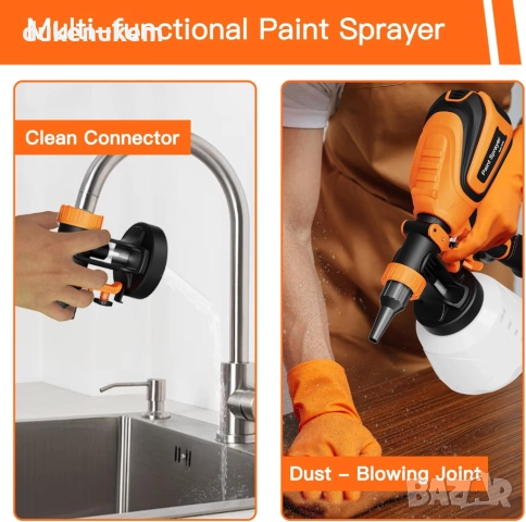 Електрически пистолет за боядисване 700W, 1200 мл, 4 дюзи, 3 режима, снимка 5 - Други инструменти - 52721901