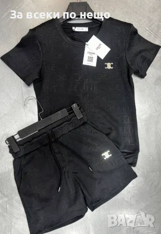 Celine Дамски Летен Комплект Тениска И Къси Панталонки👚🩳Дамски Къс Екип Селин - 2 Цвята Код A581, снимка 2 - Спортни екипи - 50370399