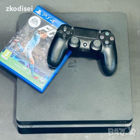 Sony Play Station 4 Slim с 1 бр. джойстика и 1 бр. игра, снимка 1 - PlayStation конзоли - 46005228