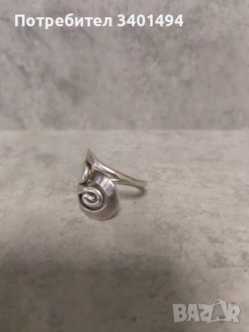 Сребърен пръстен със седеф, снимка 2 - Пръстени - 46020520