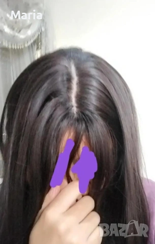 Дълга нова черна перука + шапчица за нея, снимка 2 - Аксесоари за коса - 53036977
