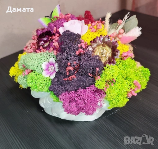 Многоцветни кашпи със скандинавски мъх , снимка 12 - Декорация за дома - 53147737