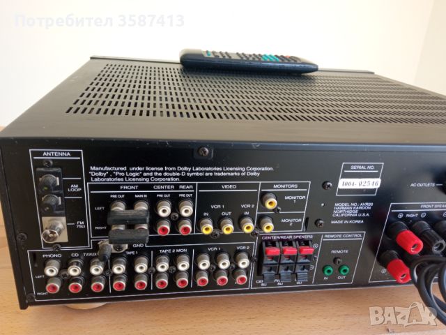 Ресийвър Harman Kardon AVR 20, снимка 6 - Ресийвъри, усилватели, смесителни пултове - 45554245