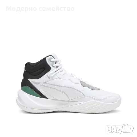 Мъжки баскетболни маратонки PUMA Playmaker Pro Mid Plus Basketball Shoes White/Multi, снимка 1 - Маратонки - 46997553