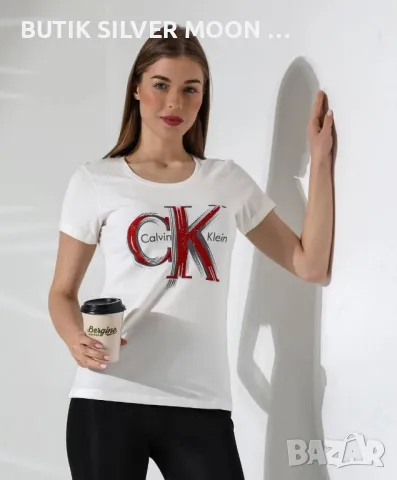 Дамски Памучни Тениски 💫 CALVIN KLEIN , снимка 4 - Тениски - 48923145