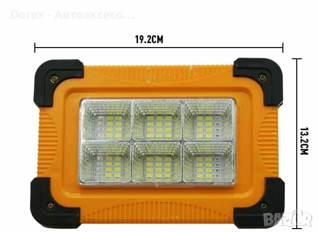 Акумулаторна LED лампа с бяла светлина и аварийни синя/червена – презареждаема със соларен панел