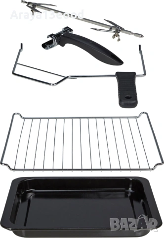 Мини фурна Hanseatic  XXL 42 L с грил и въртящ шиш, снимка 6 - Печки, фурни - 53915340