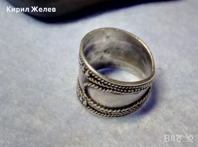 СТАРИНЕН РЕТРО АРТ ОРНАМЕНТИРАН СРЕБЪРЕН ПРЪСТЕН СРЕБРО ВИСОКА ПРОБА МАЙСТОРСКО БИЖУ 34933, снимка 2 - Антикварни и старинни предмети - 50354739