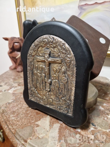 Страхотна антикварна сребърна икона със сертификат , снимка 5 - Антикварни и старинни предмети - 53913115