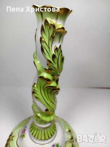 Свещник от унгарски порцелан Herend "Fancy Queen Victoria VBO", снимка 9 - Други - 51476455