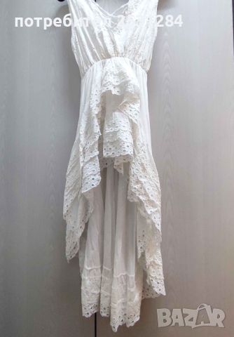 Уникална дамска бяла рокля / дамска бяла туника / Размер Л/ХЛ  L/XL Цена 70 лв, снимка 6 - Рокли - 46142251