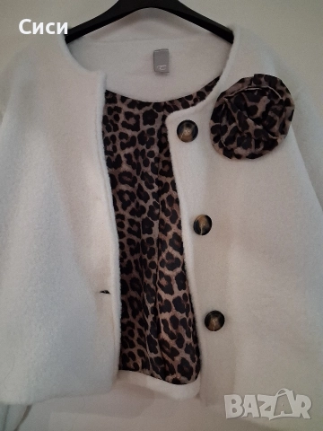 Дамско палтенце с леопардово цвете, снимка 2 - Якета - 52759324