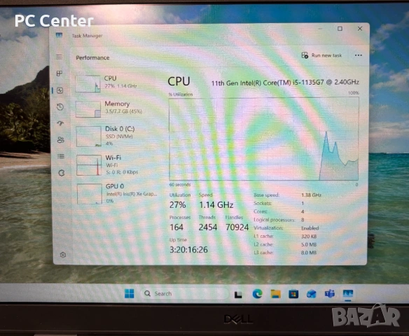 Лаптоп Dell Latitude 3320, Intel Core i5 1135G7, 8GB ram, 256GB SSD, снимка 6 - Лаптопи за работа - 54040547