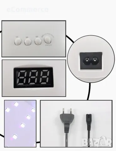 Елегантна и компактна UV LED лампа за нокти SUN5 с висока мощност-48W; Авто сензор за включване/изкл, снимка 7 - Продукти за маникюр - 47636393