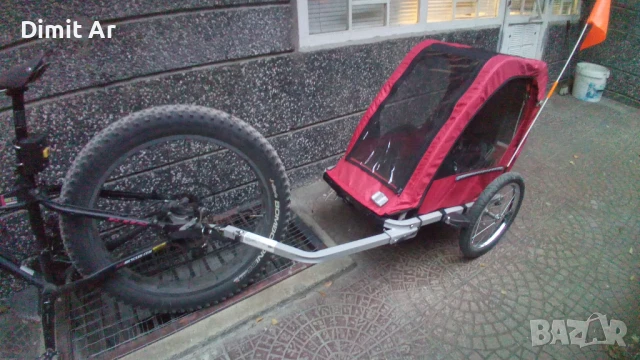 Детска количка/ремарке за колело – почти като нова!, снимка 2 - Велосипеди - 51281384