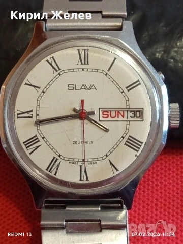 Мъжки механичен часовник СЛАВА СССР перфектно състояние работи за КОЛЕКЦИЯ 52857, снимка 2 - Мъжки - 53390283
