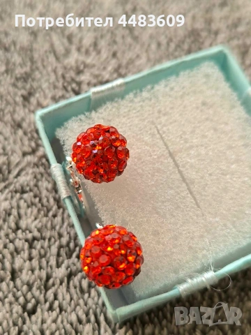 Сребърни обеци с оранжев цирконии , снимка 2 - Обеци - 53796041