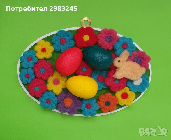 Великденско релефно пано за стена в овална форма, снимка 3 - Пана - 53755142