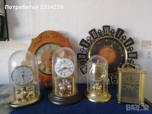 Стари електромеханични каминни и стенен часовник. , снимка 2 - Антикварни и старинни предмети - 52439399