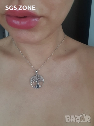 СРЕБЪРНА ВИСУЛКА СЪС САПФИР ИЛИ РУБИН, снимка 4 - Колиета, медальони, синджири - 52362137