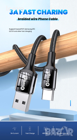 Висококачественни USB кабели, за зареждане и пренос на данни, снимка 1 - USB кабели - 42572830