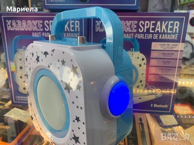 Караоке тонколона с 2 микрофона / Bluetooth / LED, снимка 9 - Караоке - 51509831