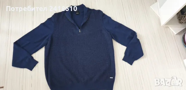 Hugo Boss Elfonso Wool Half Zip Jumper Mens Size XL ОРИГИНАЛ! Мъжкa Жилетка  с 3/4 Цип!, снимка 8 - Пуловери - 47622417