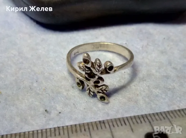ШАРМАНТЕН АР НУВО СТИЛ СРЕБЪРЕН ПРЪСТЕН СРЕБРО 925 ФИНА АЖУРНА РЪЧНА ИЗРАБОТКА 28739, снимка 3 - Пръстени - 49605531