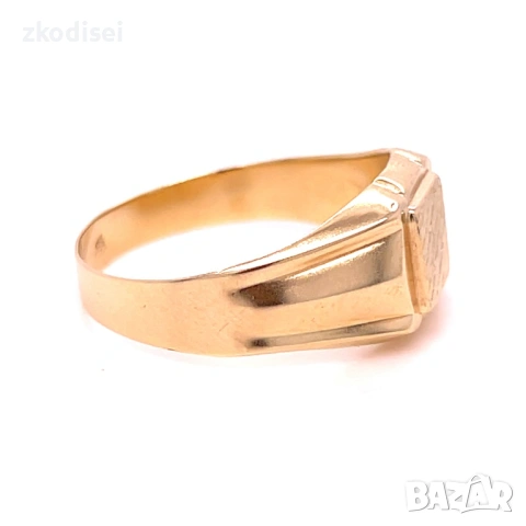 Златен мъжки пръстен 2,21гр. размер:66 14кр. проба:585 модел:37052-1, снимка 3 - Пръстени - 53348401