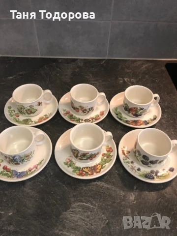 6 чашки за кафе с чинийки- Libelle, Meakin-Member of Wedgwood group, снимка 6 - Сервизи - 51065914
