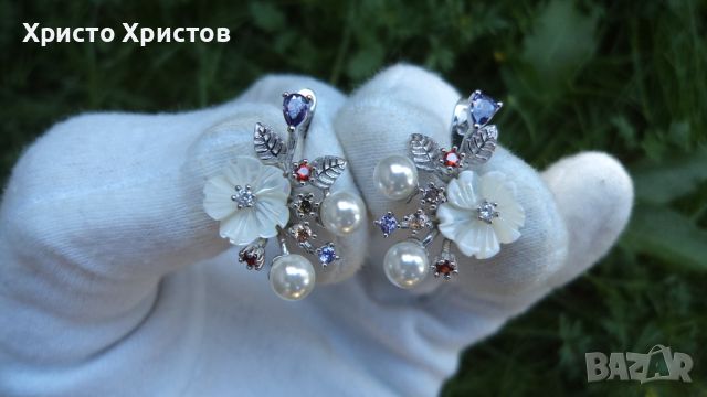Сребърен възхитителен бутиков комплект седеф и перли, снимка 8 - Бижутерийни комплекти - 46280641