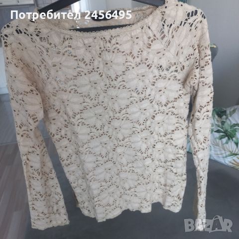 блуза с бродерия. размер М., снимка 1 - Блузи с дълъг ръкав и пуловери - 46302281
