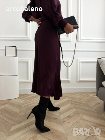 Дамска сатенена пола, 6цвята , снимка 11 - Поли - 53144502