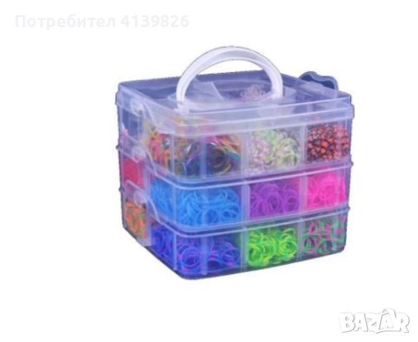 Пластмасов куфар с ластички, 4500 бр в комплекта, снимка 1 - Аксесоари за коса - 46334724