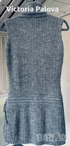 Луксозна плетена рокля-пуловер с поло яка Италия, снимка 8 - Рокли - 52969719