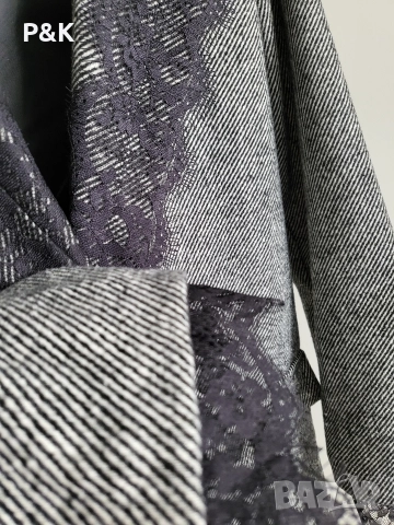 Плътно сиво сако с дантела, снимка 4 - Сака - 52835961