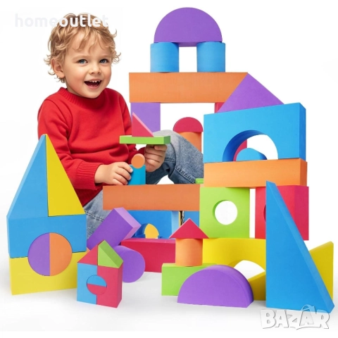 ПРОМОЦИЯ Детски комплект за игра от EVA пяна в ярки цветове (79 части) EVA KY-201306/B083PZ9G35 , снимка 2 - Игри и пъзели - 52838315